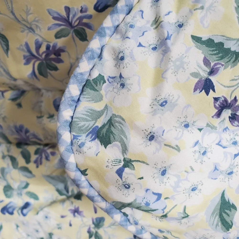 Sheridan Comforter Bed Skirt Set Queen Yellow Blue Floral Cotton Classic Cottage